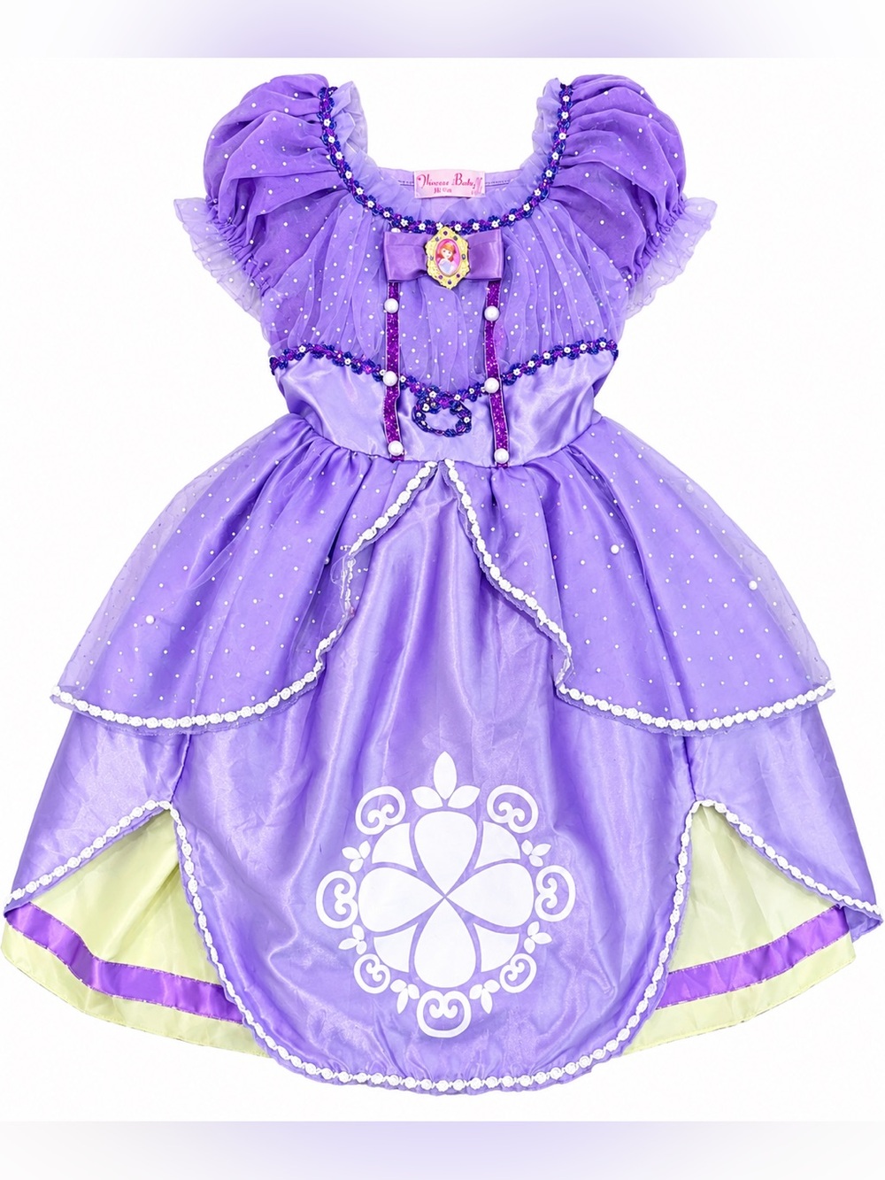 Princess Sofia Costume Dress Girls Size 120 Purple Sparkle Princess Gown